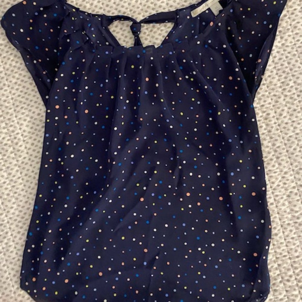 LC Lauren Conrad Pleated Scoop Neck Top XS